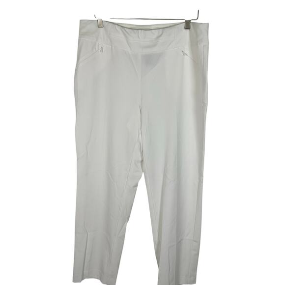 Improvements Plus 14WS Park Ave Fit Stretch Straight Leg White Pants - Picture 1 of 7